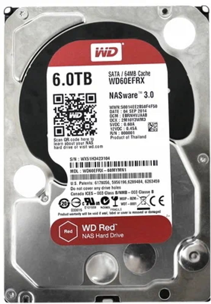 Жесткий диск Western Digital Red 6Tb SATA 5400rpm 6Gb/s 3.5&quot; WD60EFRX