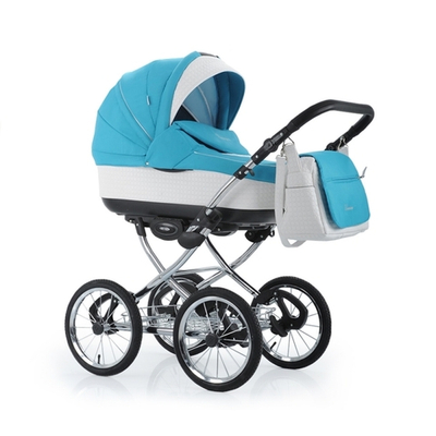 Коляска 2в1 Aroteam Veronimo (АроТим Веронимо)18/Бирюзовый-Белая кожа