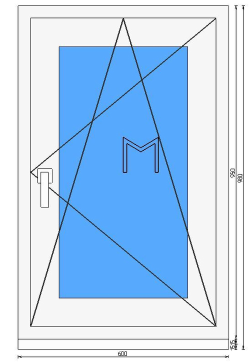 Пластиковое окно 950 х 600 ТермА ПрАктик