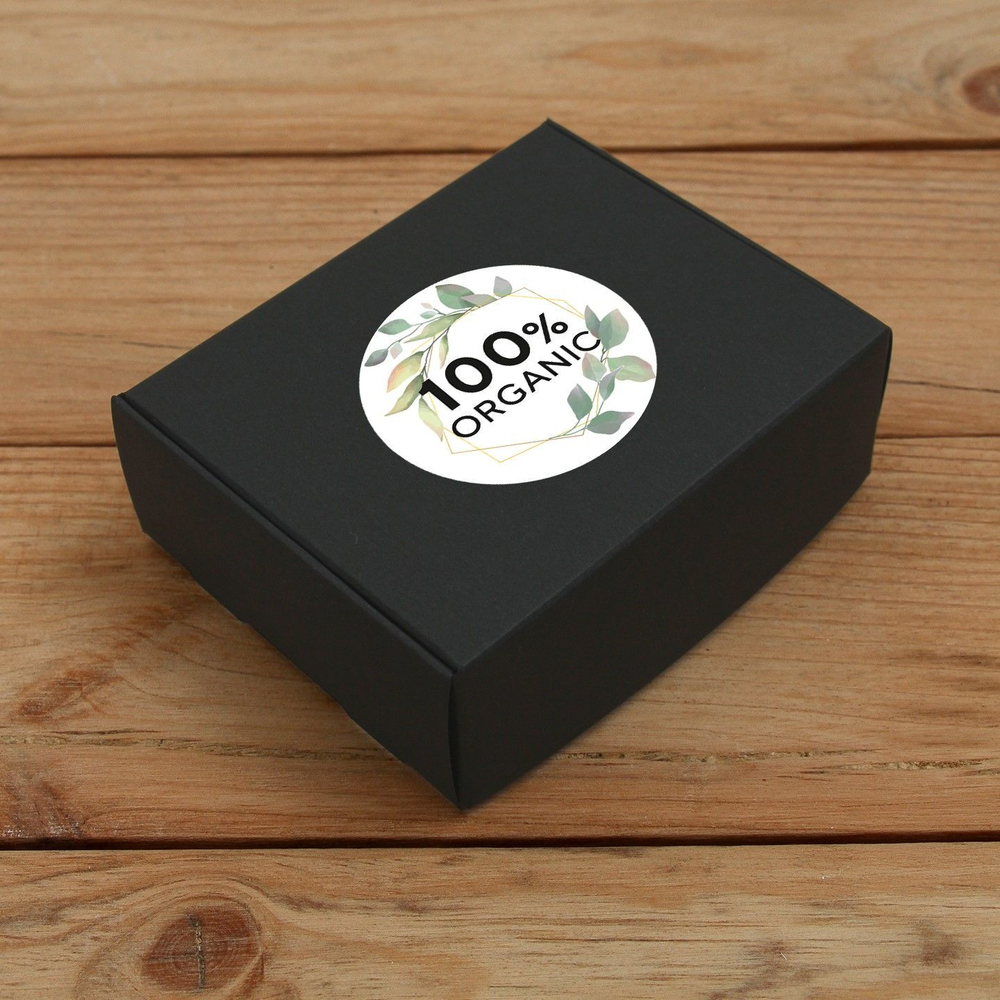 Наклейка стикер матовая круглая 30 мм 2800 шт "100% Натурально"