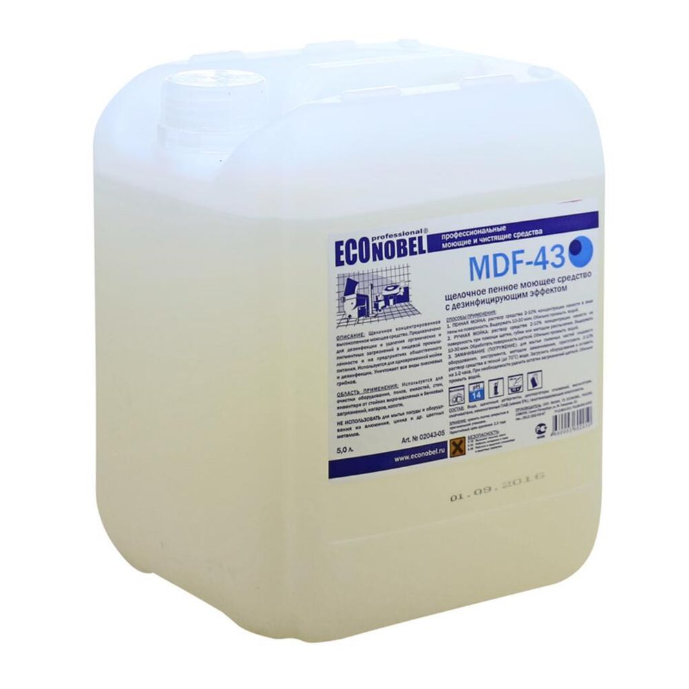 Щелочное пенное моющее средство с дезинфицирующим эффектом MDF - 43, 5 л