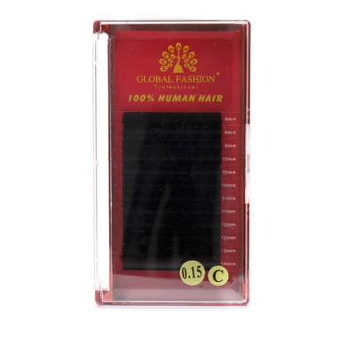 Набор ленточных ресниц Global Fashion микс C 0.15 (красные)