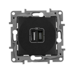 Розетка USB тип А / тип С 3000мА 15Вт - антрацит ETIKA Legrand