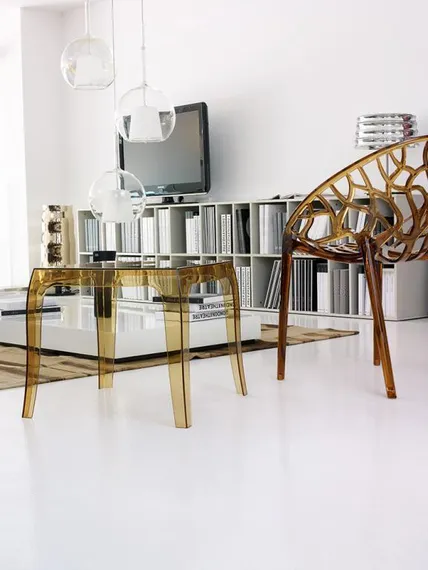 Стул Crystal прозрачный янтарный