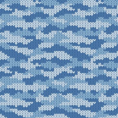 Голубой вязаный камуфляж