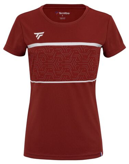 Женская теннисная футболка Tecnifibre Team Tech - cardinal