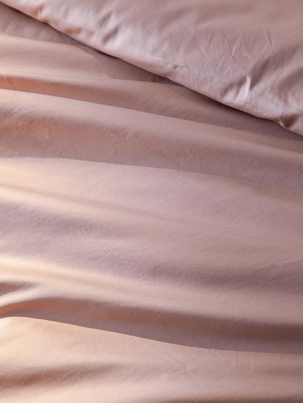 Комплект постельного белья из премиального сатина бежевого цвета из коллекции essential, 150х200 см