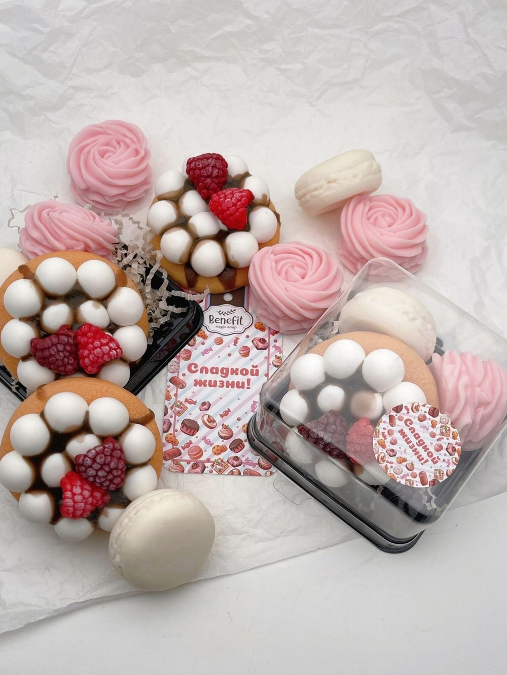 Набор мыла "Десерты-мини, роуз" Magic Benefit Soap