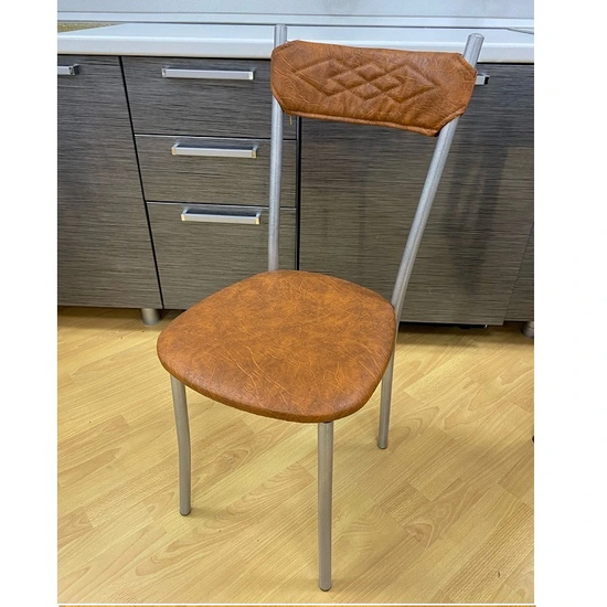 Стул БИСТРО-М серый кожзам коричневый