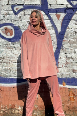 Худи / микро вельвет / пудра