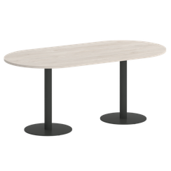 Home Office Стол овальный VR.SP-5-180.1 Денвер Светлый/Металл Антрацит 1800*900*753