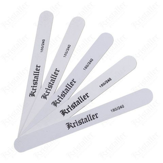 Kristaller Набор тонких одноразовых пилок для ногтей на деревянной основе, 180/240гр, 5 шт.