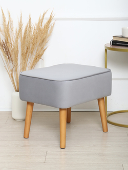 Пуф "Donatello"антивандальный велюр серый/натурал