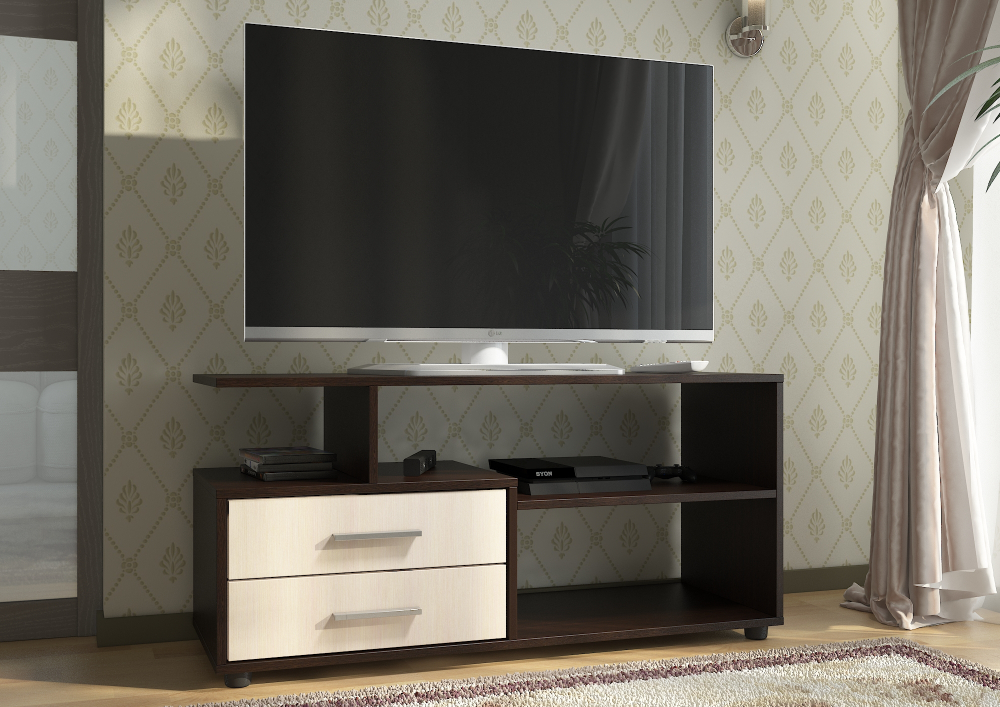 TV-8 Тумба Корпус - Венге Фасад ЛДСП - Дуб молочный Стиль