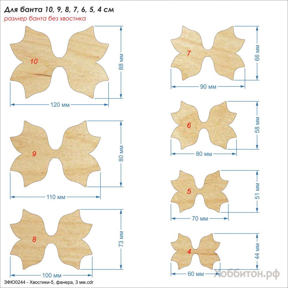 `Шаблон &#39;&#39;Хвостики-5&#39;&#39; , фанера 3 мм