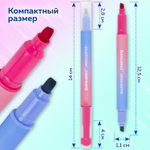 Набор текстовыделителей двусторонних 4 ШТУКИ / 8 ЦВЕТОВ, BRAUBERG «GRADE», линия письма 1-4 мм.