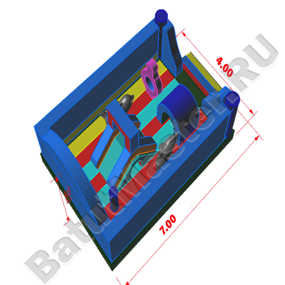 Коммерческий надувной батут "Морские обитатели"