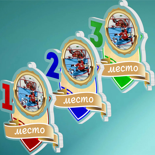 Акриловая медаль Хоккей 1708