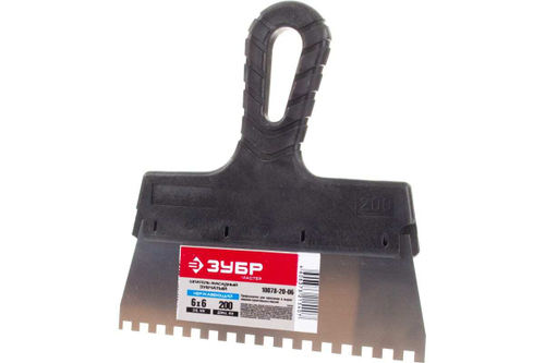 Фасадный зубчатый шпатель 200 мм Зубр МАСТЕР 10078-20-06