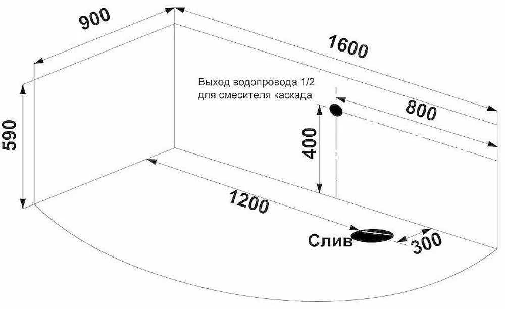 Ванна акриловая BAS САГРА NEW 160х90 белая