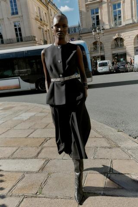 ZARA ЖИЛЕТ С ПОЯСОМ, ЧЕРНЫЙ