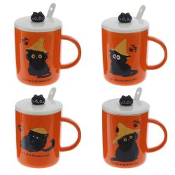 GAEM Кружка с крышкой и ложкой, 220 мл, L11,5 W8,5 H12 см, 4в.