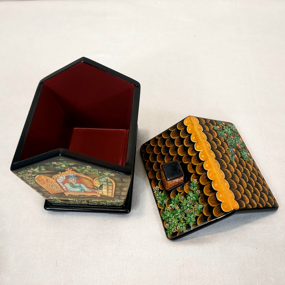 Шкатулка "Чайный домик" с ручной росписью