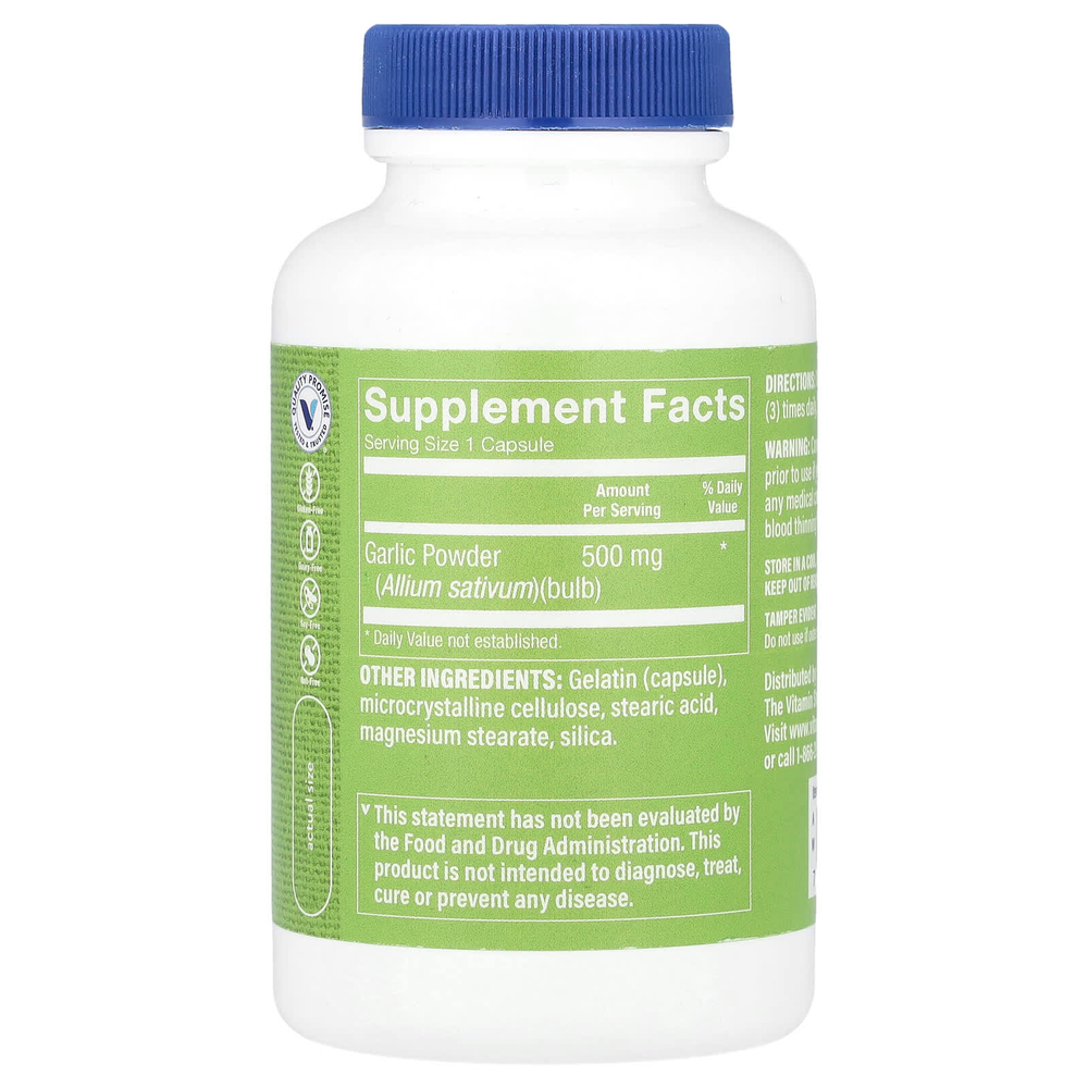The Vitamin Shoppe, Дезодорированный чеснок, 500 мг, 100 капсул