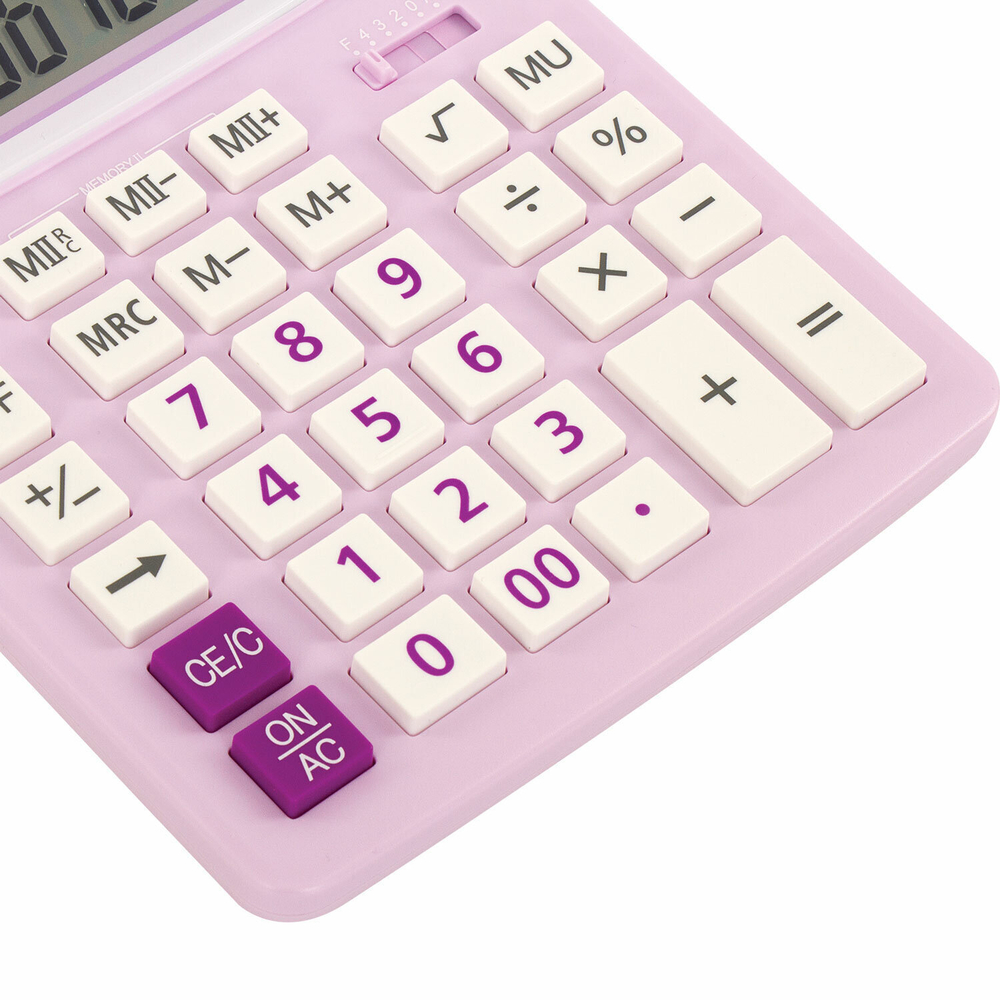 Калькулятор настольный BRAUBERG EXTRA PASTEL-12-PR (206x155 мм) 12 разрядов двойное питание СИРЕНЕВЫЙ