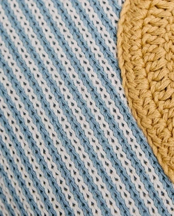 ZARA HOME ДЕТСКАЯ ПОДУШКА С ВЫШИВКОЙ В ВИДЕ БУКВЫ "А", СИНИЙ