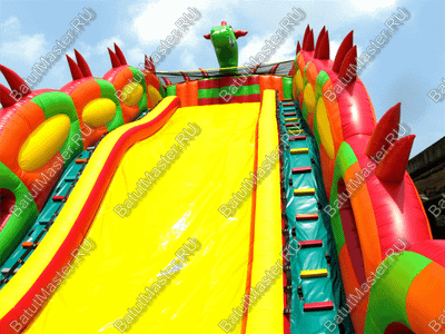 Батут-горка "Дракон 3" с шипами, два входа 11*6*8,5 м