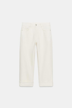 ZARA ДЖИНСЫ BAGGY С НИЗКОЙ ПОСАДКОЙ — ZW COLLECTION, ЭКРЮ