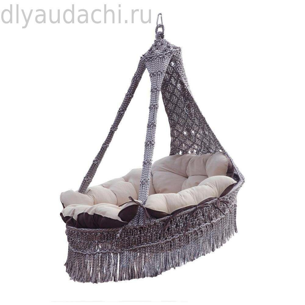 Подвесное кресло качели CARTAGENA бежево-коричневое