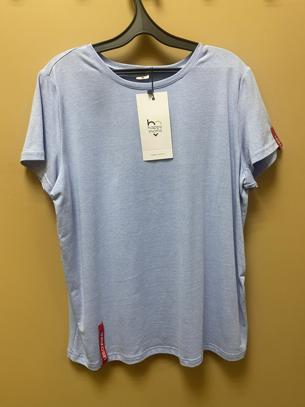 Футболка для беременных голубого цвета из хлопка, размер 50