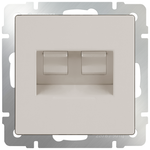 Розетка 2-я RJ-11 + RJ-45 Werkel  слоновая кость