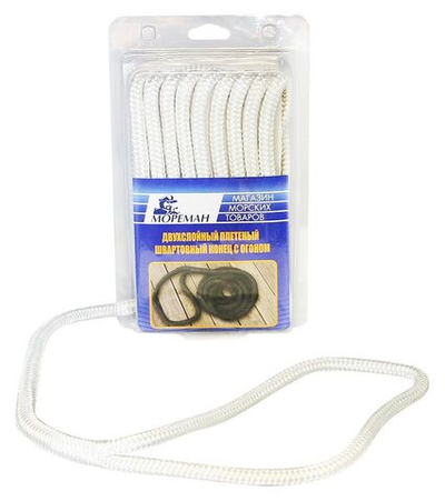 Плетеный швартовный конец "Мореман", 9,5 мм x 3 м, белый (10255140)