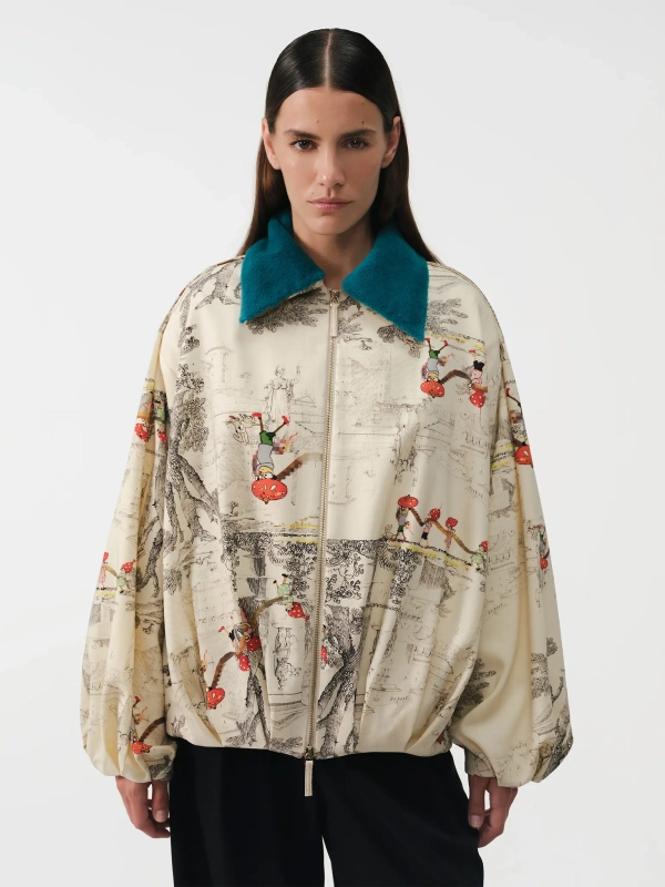 Куртка-бомбер принтованная