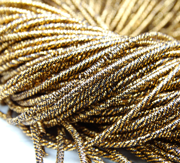 ТМ012НН1 Трунцал (канитель) металлизированный МИКС, цвет: коричневый, размер: 1,5 мм, 5 гр.