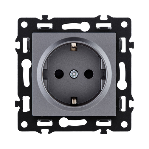 Розетка штепсельная SCHUKO 16A/250 В, серый Kollinger Asthetik AS-014GY
