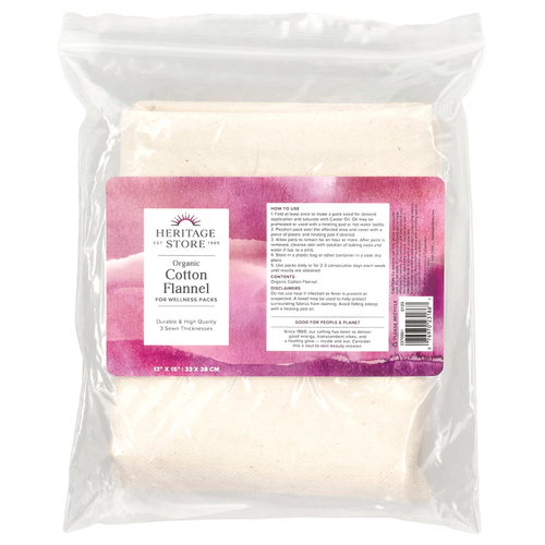 Heritage Store, Фланель из органического хлопка, 1 штука, 33 x 38 см (13 x 15 дюймов)