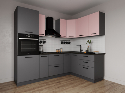 Кухонный гарнитур угловой Роза 2400х1600 столешница 26 мм