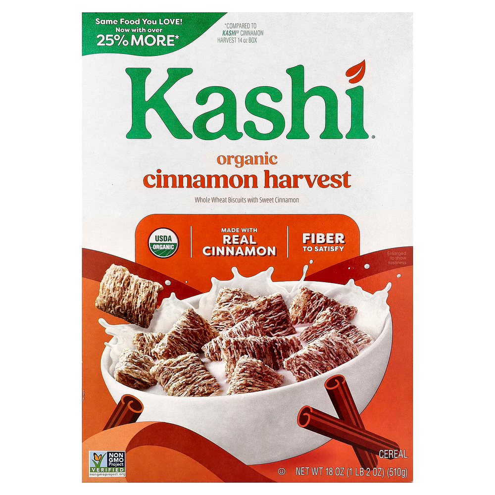 Kashi, органическое пшеничное печенье из цельных пшеничных хлопьев, корица, 510 г (18 унций)