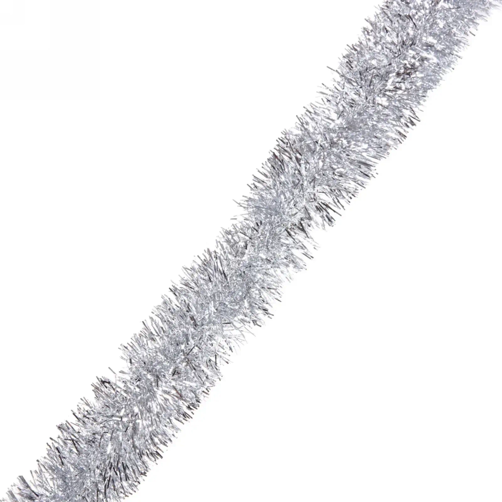 Мишура 2 м 6 см «Изумрудный блеск», Серебро