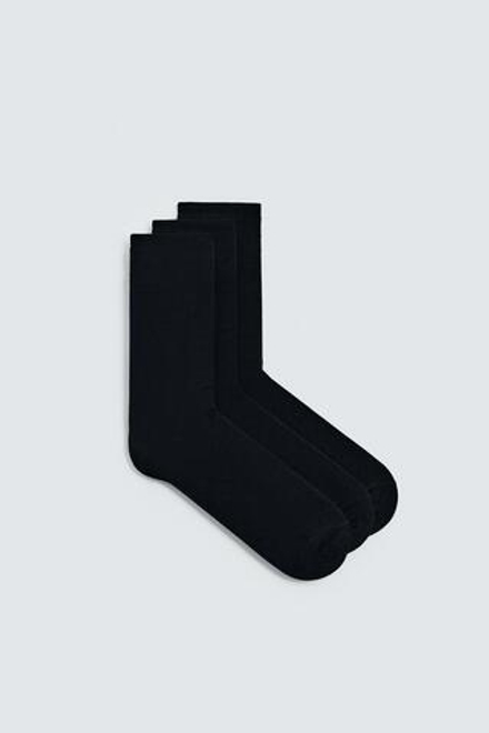 ZARA НАБОР ИЗ ТРЕХ ПАР НОСКОВ, МОРСКОЙ СИНИЙ