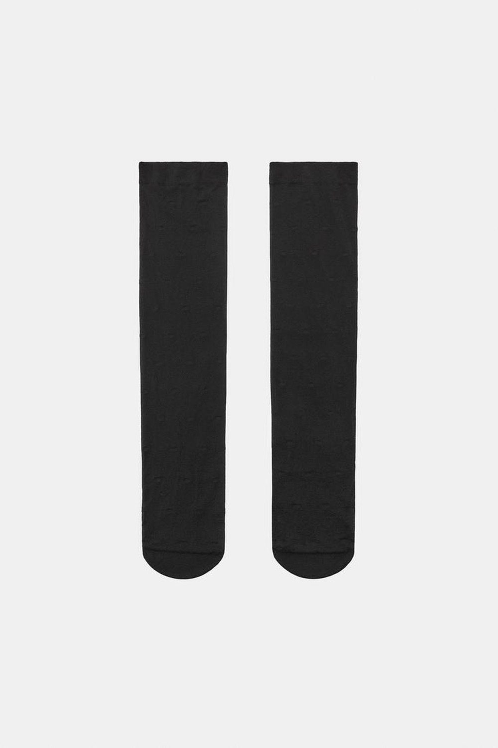 ZARA НОСКИ-ГОЛЬФЫ В ГОРОШЕК, ЧЕРНЫЙ