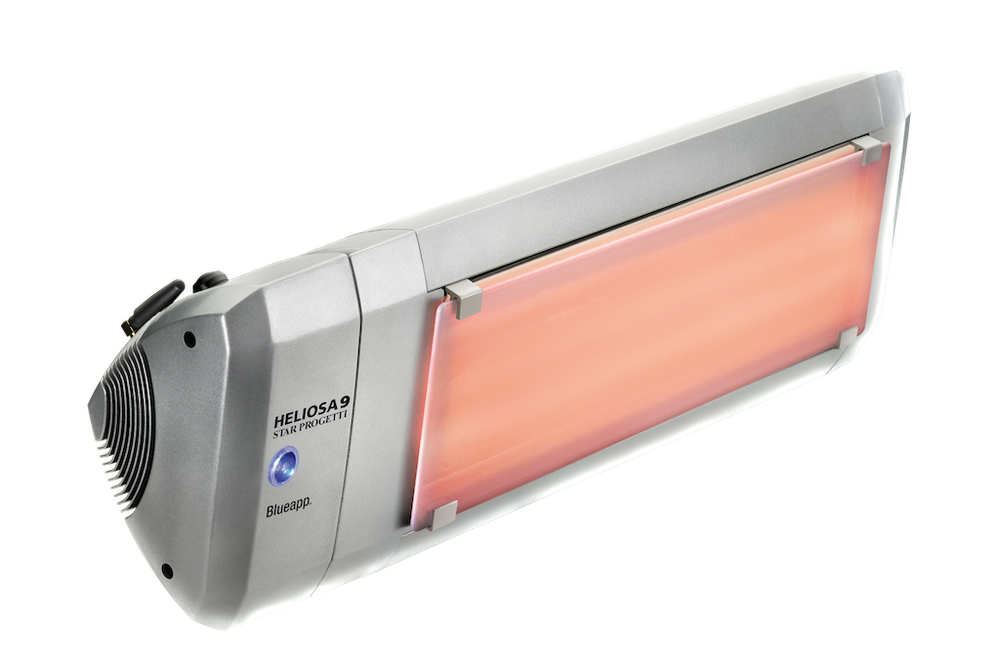 Уличный электрический обогреватель Heliosa 9.3 стекло, Bluetooth, пульт 2000 Вт