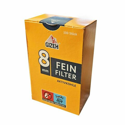 Фильтры для сигарет "Gizeh" 8мм Угольные 100шт