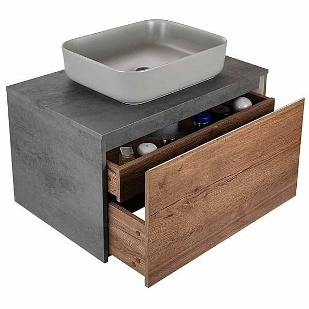 Тумба с раковиной Vincea Mesa 800 T.Oak + Beton
