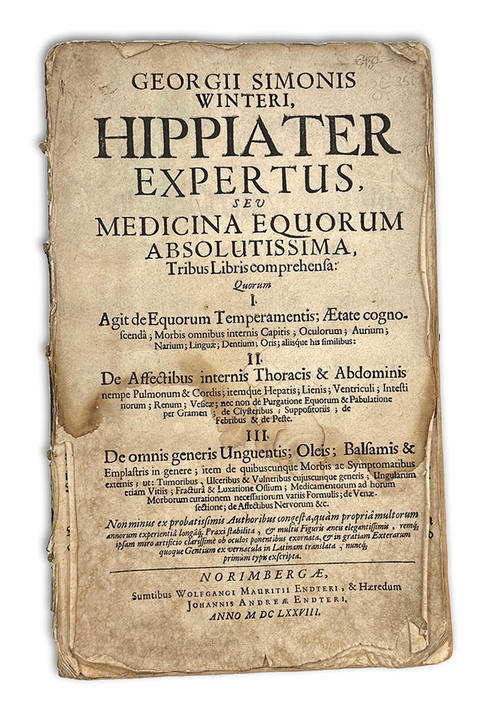 Винтер Г. С. Гиппиатр. Эксперт по лошадям, или полное собрание по медицине. 1678