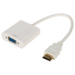 Переходник штекер HDMI - гнездо VGA, провод + шнур стерео 3,5мм с питанием REXANT